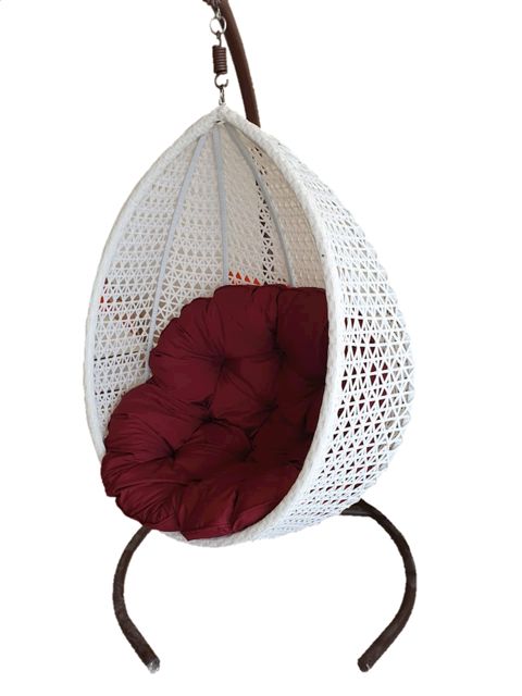 Asma yelləncək Zili Rattan, 120x200 sm, ağ/tünd qırmızı — Bakı