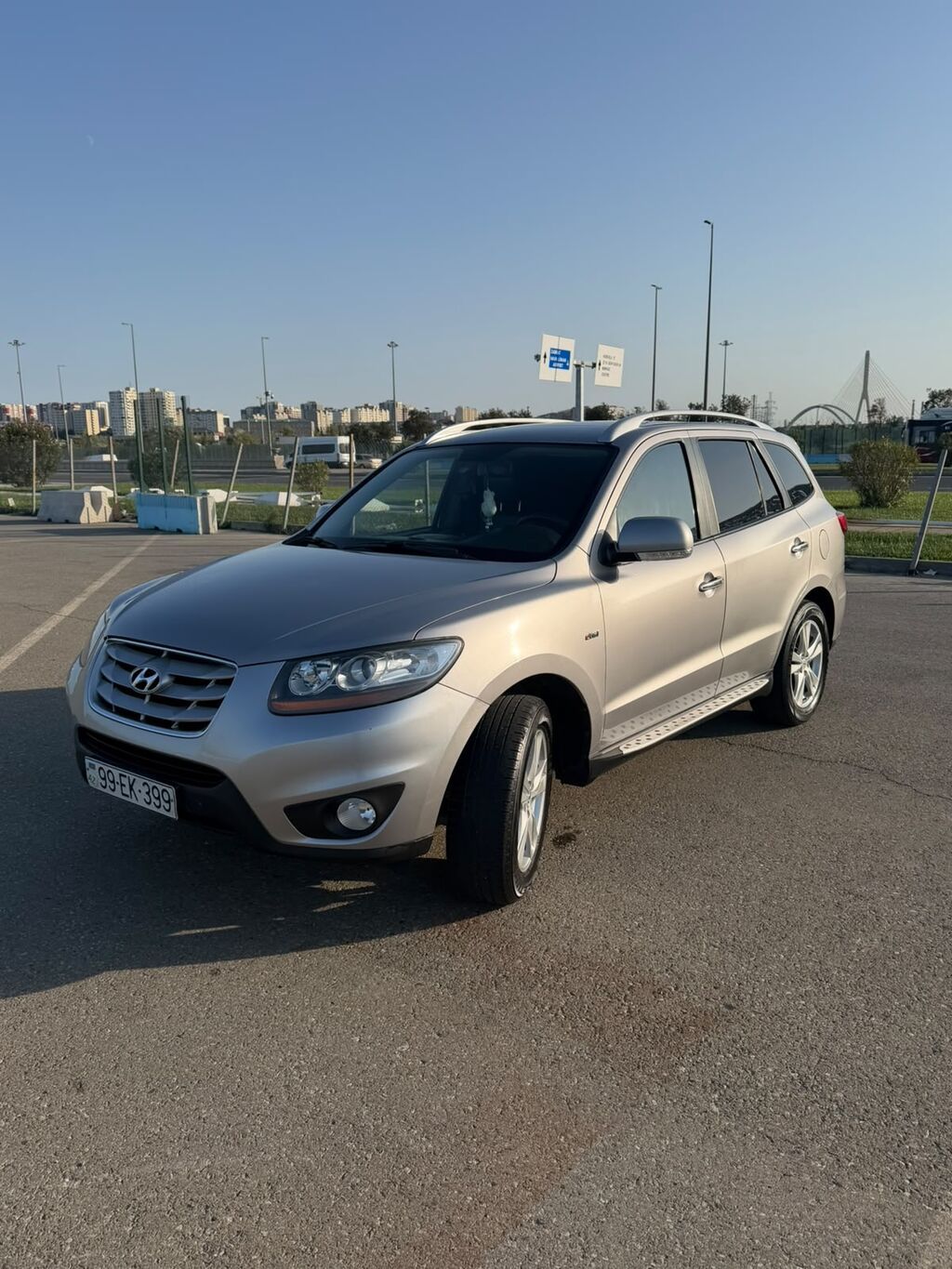 Hyundai Santa Fe, gümüşü rəng, benzinli SUV. Texniki və dizayn 99-EK-399 — Avtomobillər, Bakı (3)