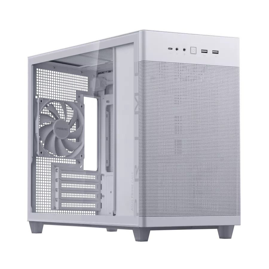Case ASUS Prıme AP201 Tempered Glass MicroATX White — Bakı