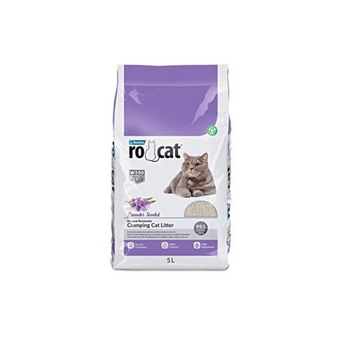 Topalaşan doldurucu Ro Cat Clumping Cat Litter pişiklər üçün, lavanda ətiri ilə, 5 l — Bakı