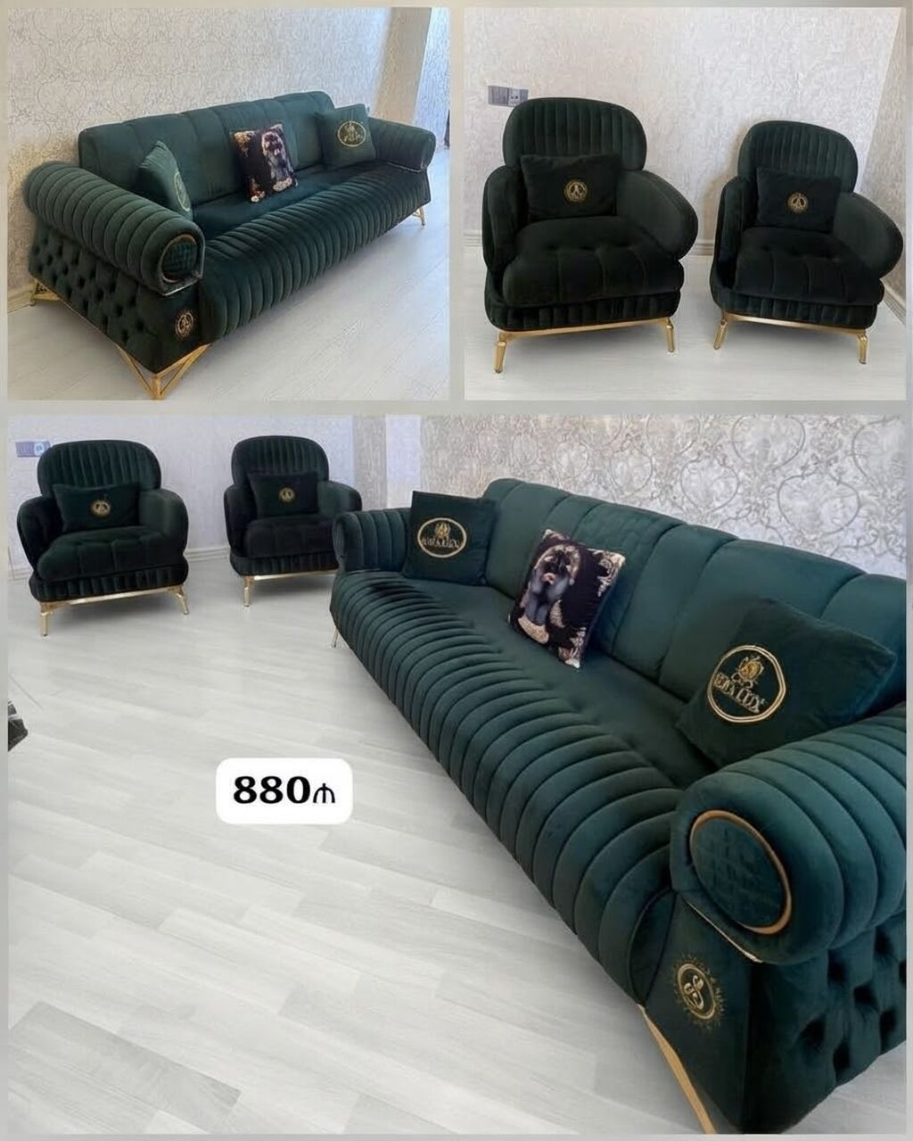 İşlənmiş, Divan, 2 kreslo, Bazasız, Açılan — Yumşaq mobilya dəstləri, Bakı