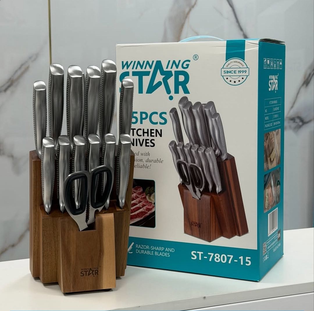 Bıçaq dəsti Winning Star RS ST-7807-15, paslanmayan polad, 15 parça — Mallar, Bakı (2)