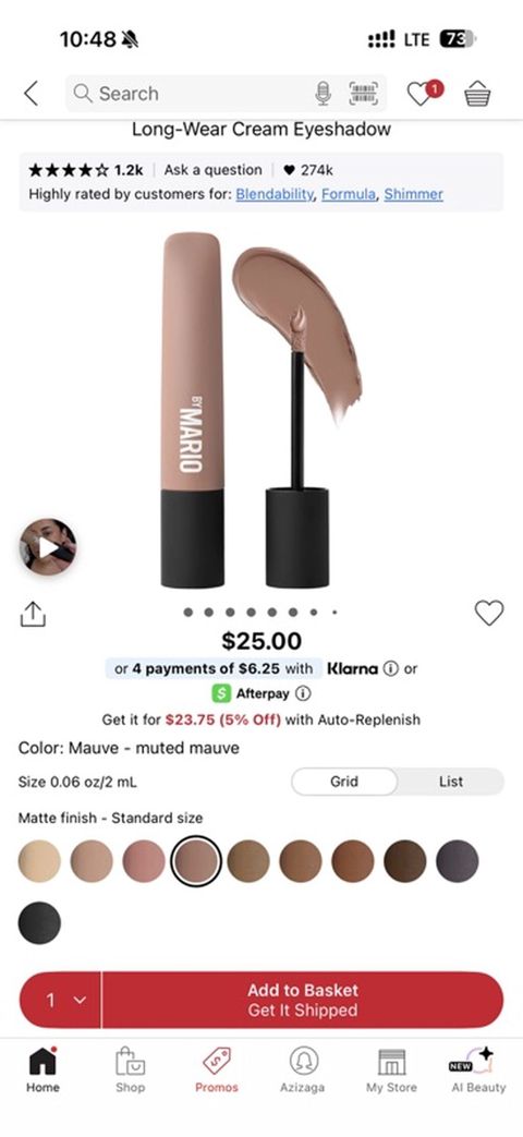 Məhsul: Long-Wear Cream Eyeshadow – BY Marıo Tip: Krem teksturalı — Bakı