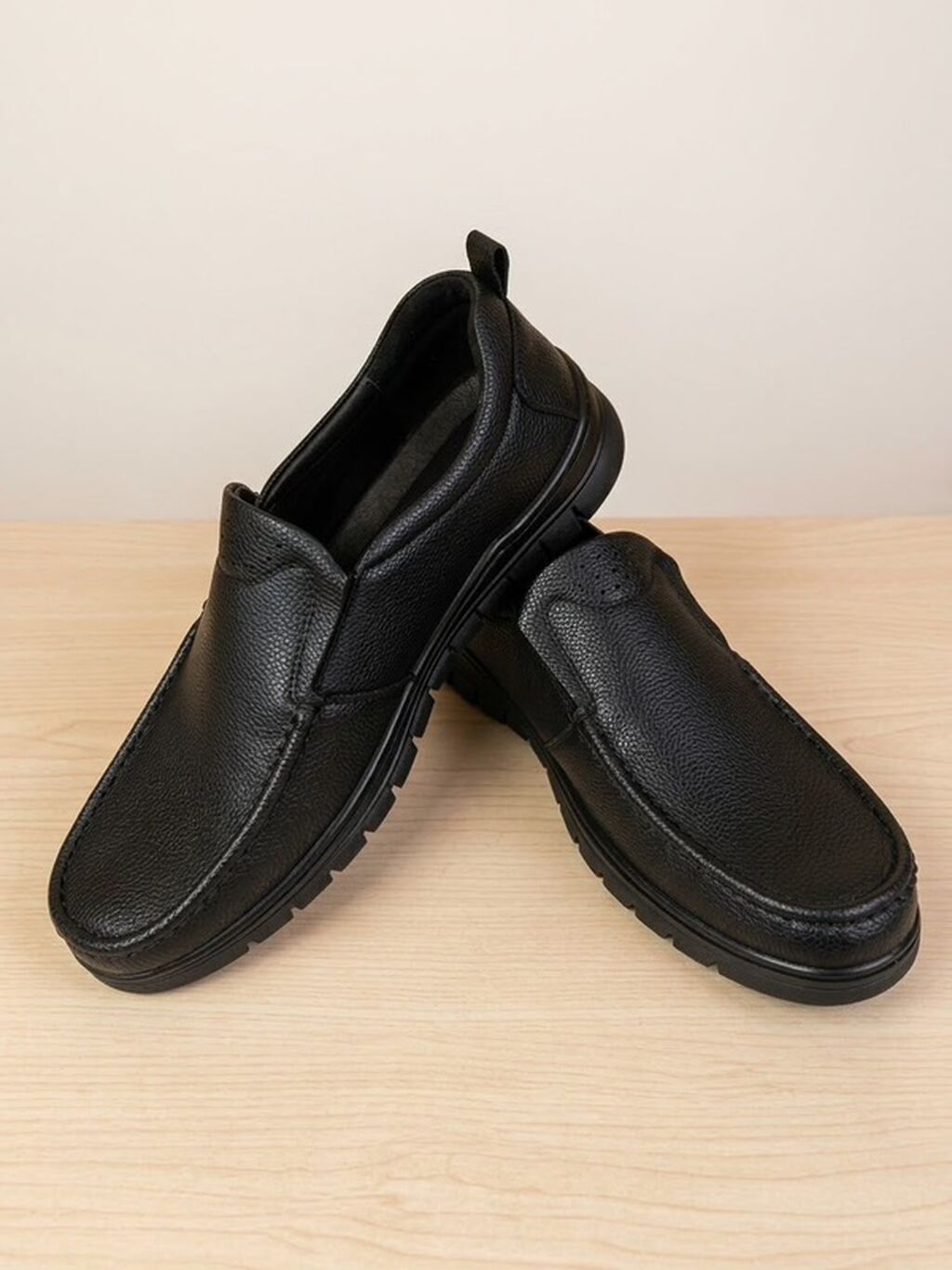 Qara rəngdə kişi loaferləri - Model: slip-on (bağsız), gündəlik və — Mokasin, Bakı (3)