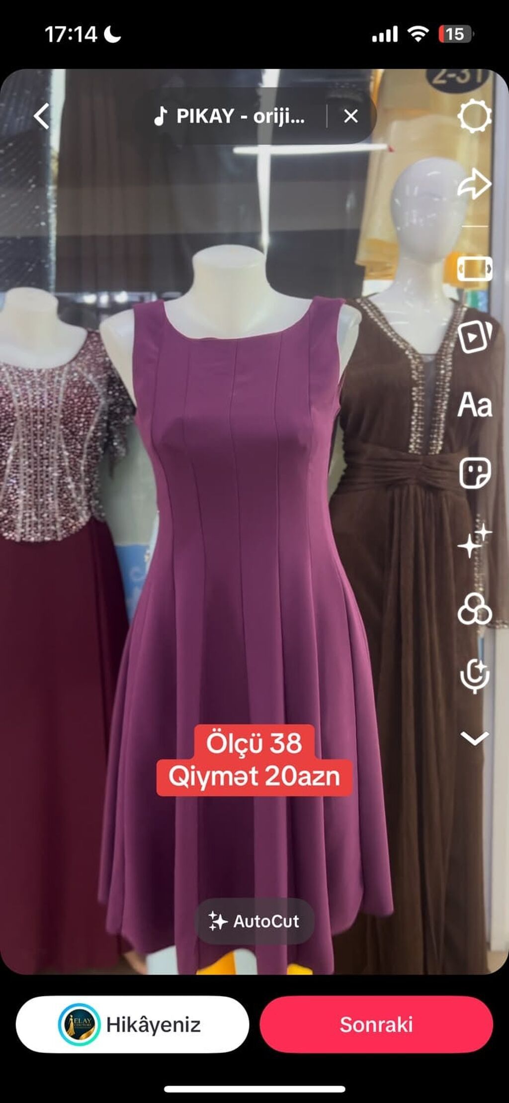 Zərif ziyafət donları seçimi 1) Şampan rəngli qısa ziyafət donu — Axşam paltarları, Sumqayıt (4)