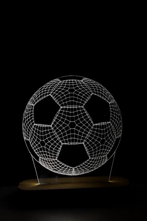 Gecə Lampası 3D Akril Futbol Topu 15x20 sm, ağ - lightdekor414 — Bakı