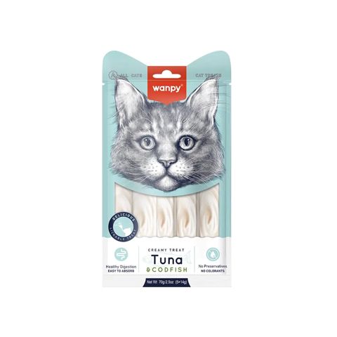 Məzə Wanpy Creamy Treat pişiklər üçün, tuna cod ilə, 70 q — Bakı