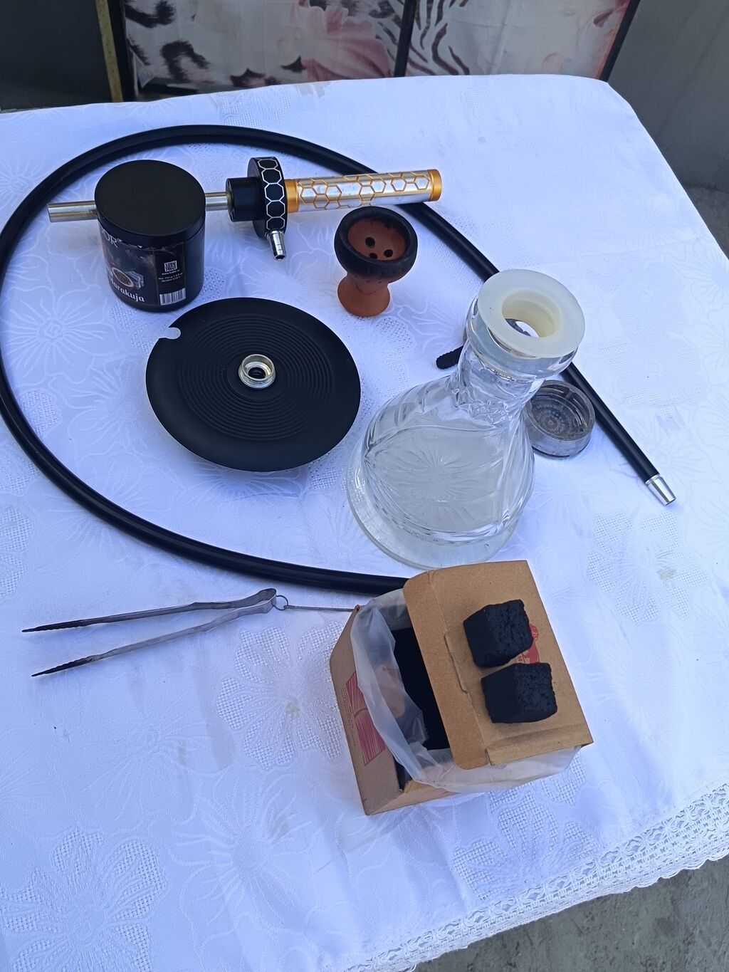 Qəlyan dəsti Tərkib: - Şüşə kolba (naxışlı, geniş oturacaq) — Elektronik siqaretlər, Digah (3)