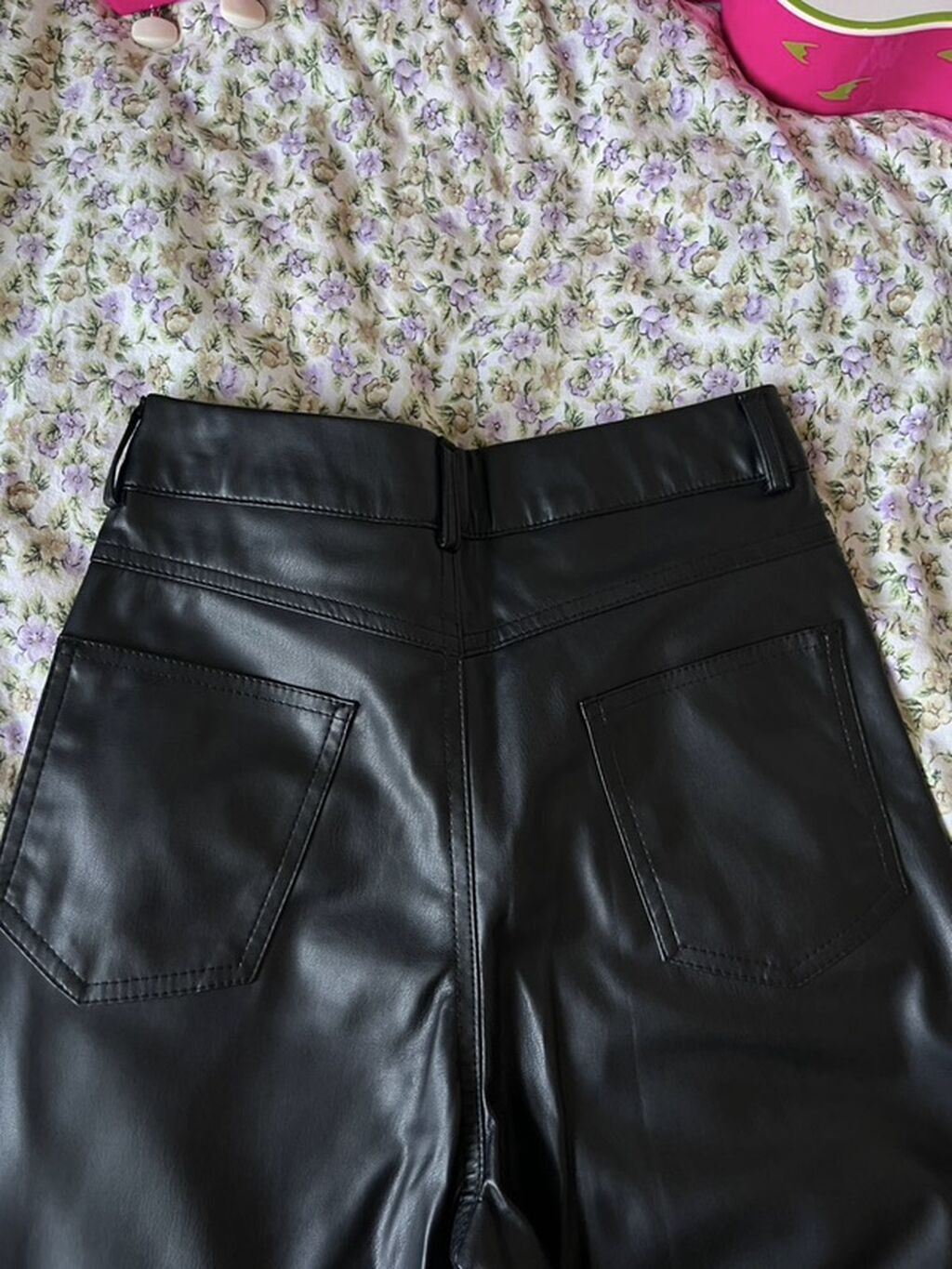 Qara dəri şalvar - Rəng: qara - Material: yumşaq eko‑dəri (PU), hamar — Şalvar, Bakı (3)