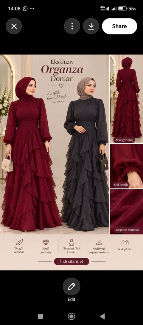Eksklüziv orqanza donlar - Material: yüksək keyfiyyətli orqanza — Bakı