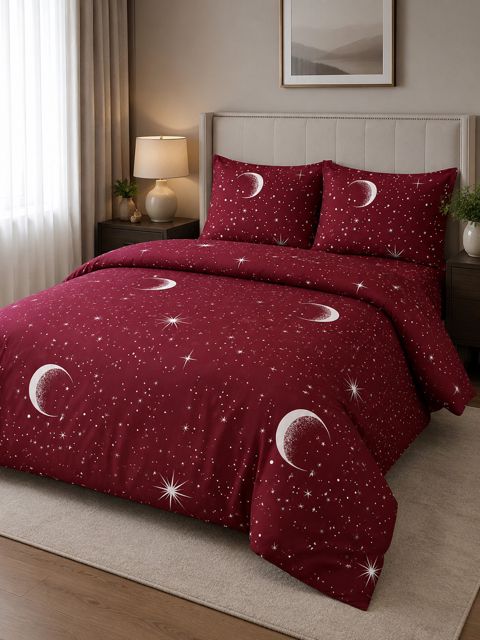 Mələfə və yastıq üzü dəsti 2537290, qırmızı, poliester, ikinəfərlik, 200x220 sm, 2 əd yastıq üzü 50x70 sm — Bakı