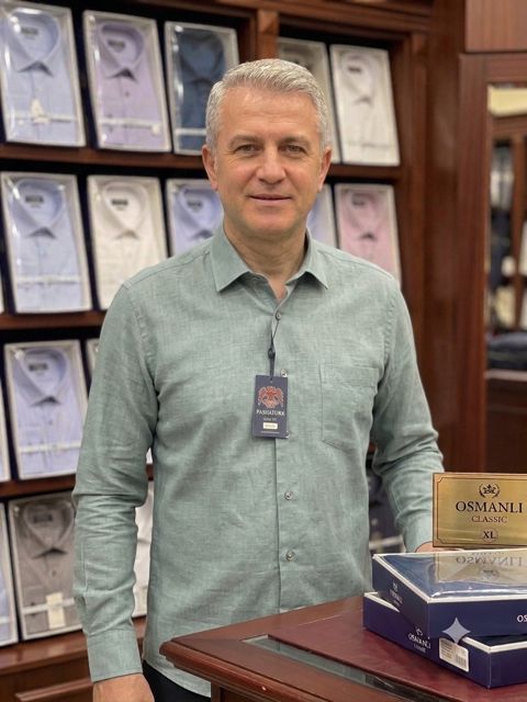 Kişilər üçün uzunqol köynək 30031638, açıq yaşıl, pambıq, ölçü 39 — Bakı