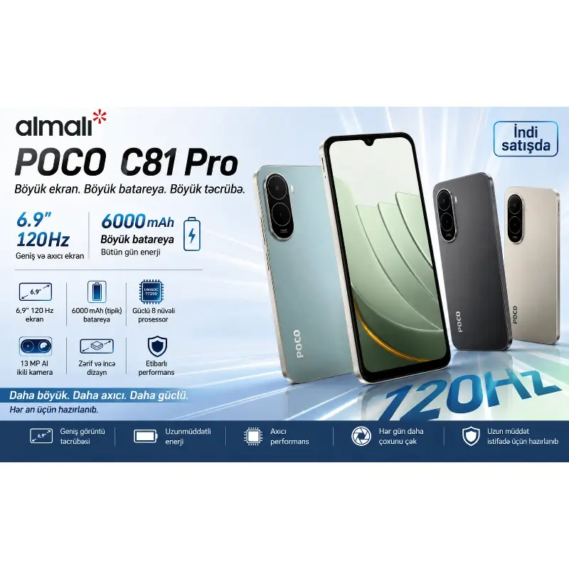 Poco C81 Pro 4/128GB Gold — Xiaomi, Bakı (3)