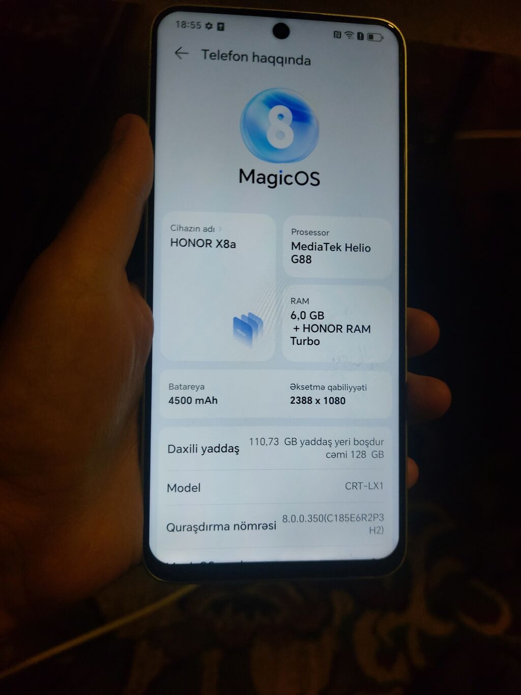 Honor X8a, 128 GB, rəng - Gümüşü — Honor, Gəncə (3)