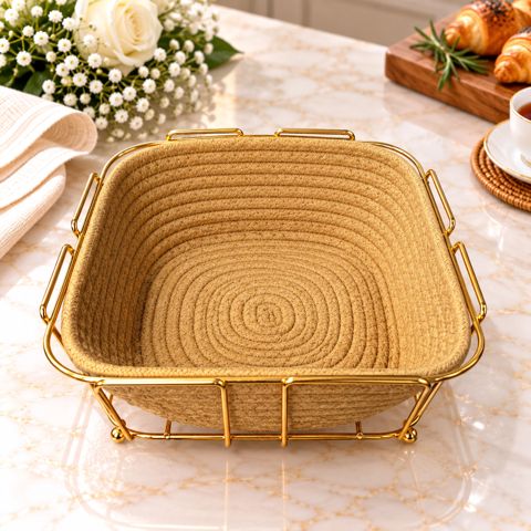 Çörək qabı TORY-002750, həsir/paslanmayan polad, 25x25 sm — Bakı