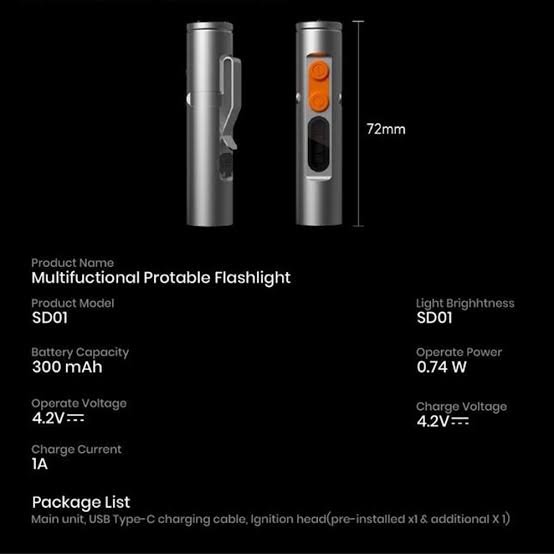 Deerma Multifunctional Portable Flashlight 350 Lumen SD01 — Fənərlər, Bakı (5)