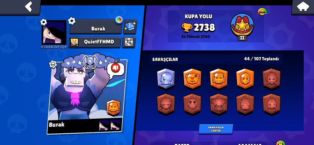 Brawl Stars oyunu üçün oyun hesabı - Kupa sayı: 2738 (ən yüksək — Oyun dəstləri, Bakı (2)