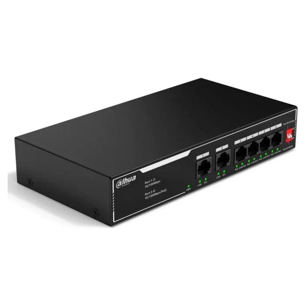 Switch Dahua 4 PoE/6-Port DH-SF1006LP — Bakı