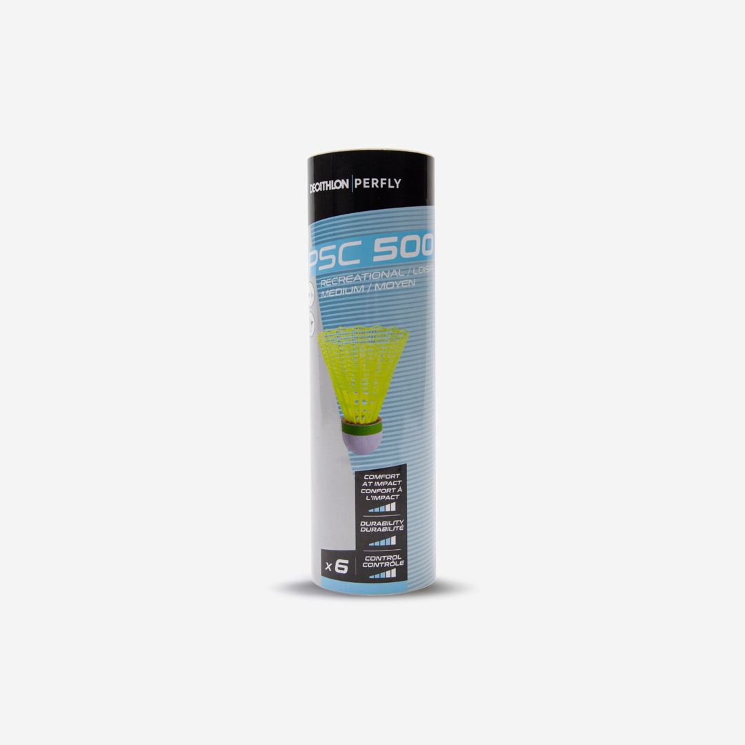 Badminton volanı Decathlon PSC 500, plastik, orta sürət, 6 ədəd, sarı — Mallar, Bakı