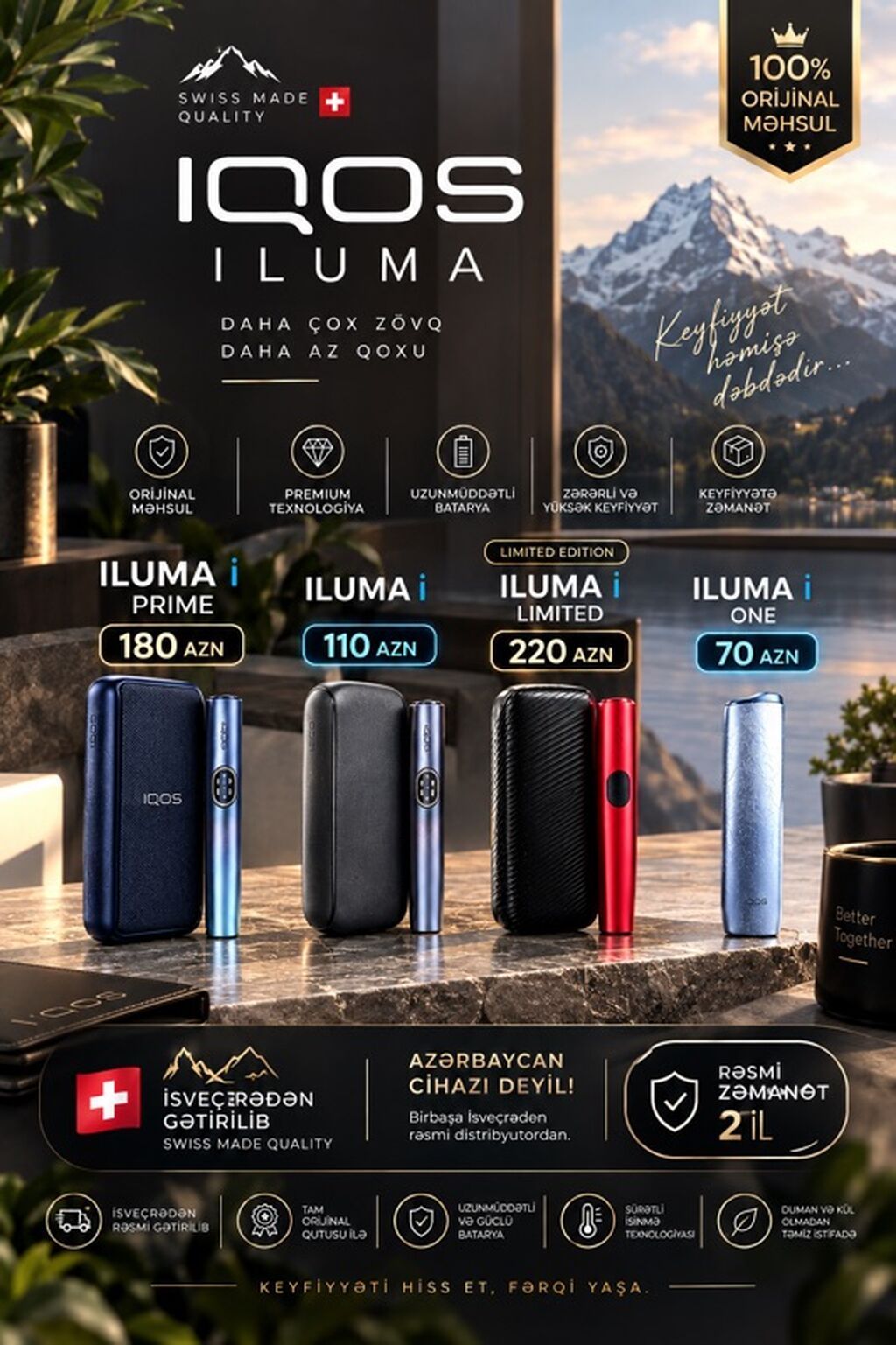 Iqos Iluma – İsveçrə istehsalı, 100% orijinal məhsul. Daha çox zövq — Elektronik siqaretlər, Bakı