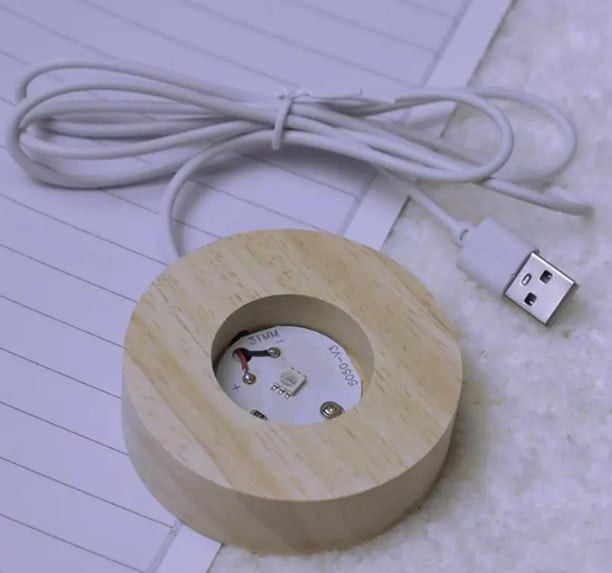 Çıraq dekorativ 3D Günəş Sistemi K9 kristal kürə 8 sm LED işıqlı taxta baza - tor_21 — Mallar, Bakı (3)