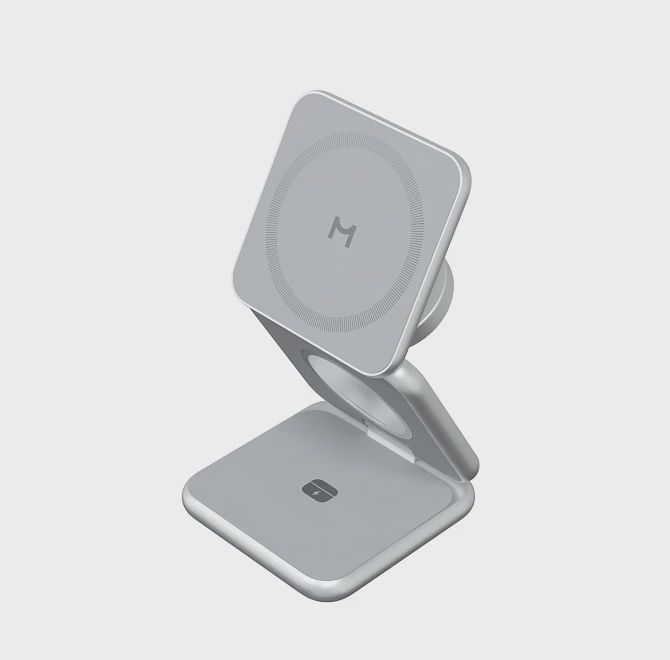 Wireless charger Magssory Fold Pro 3 in 1 for Apple Silver (WCH063s) — Telefonlar və qadjetlər, Bakı (5)