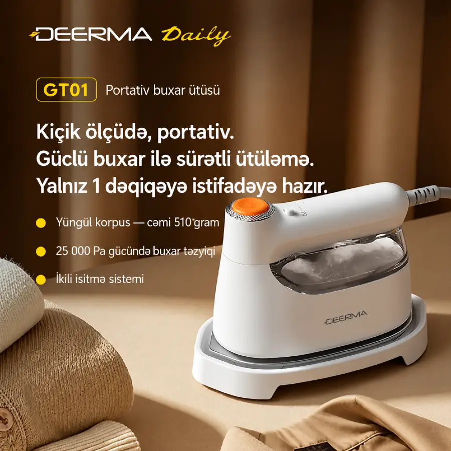 Deerma Portable Garment Steamer GT01 — Ütü, Bakı (4)