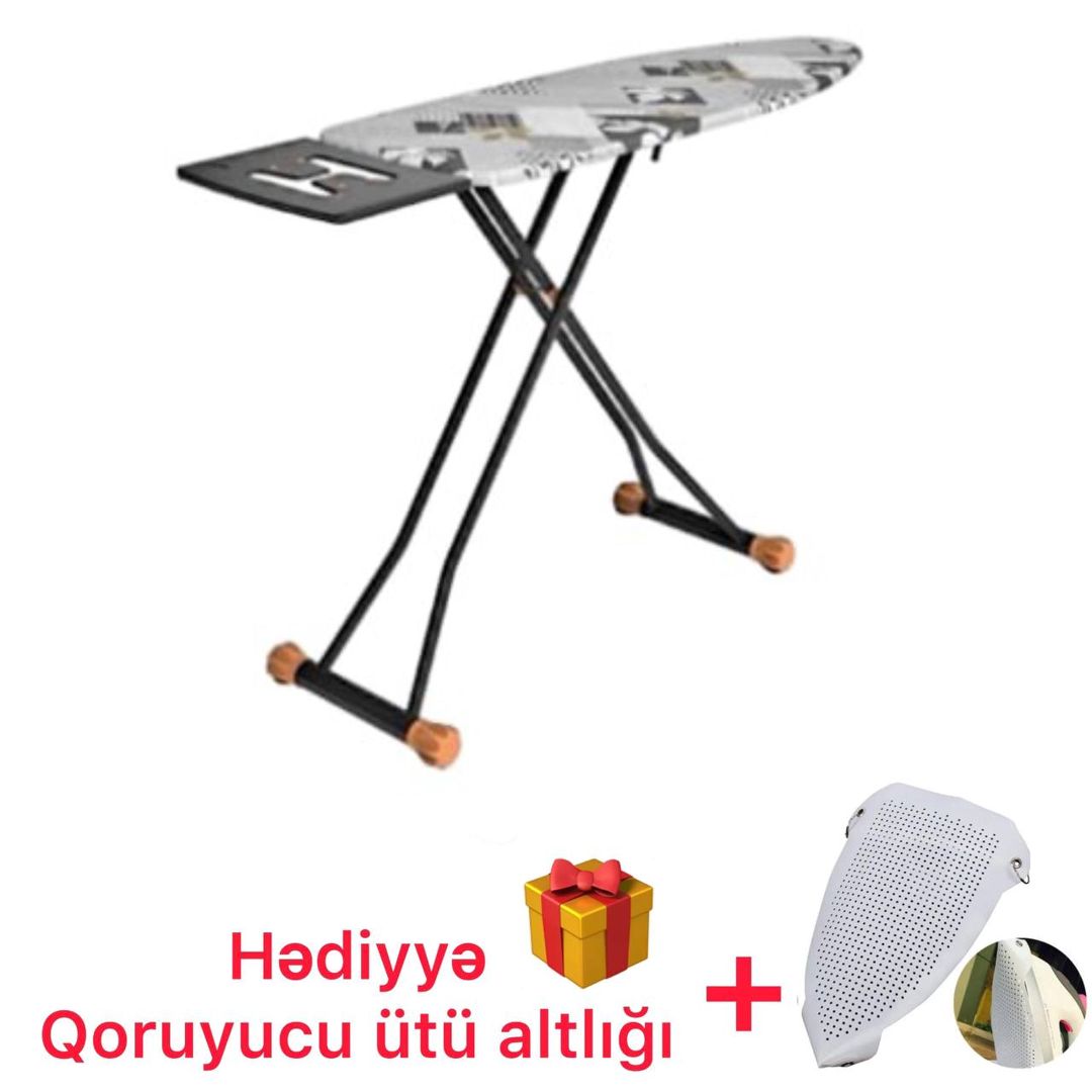 Ütü masası Perilla BB-000521, qoruyucu ütü altlığı hədiyyə, metal, 43x124 sm — Mallar, Bakı