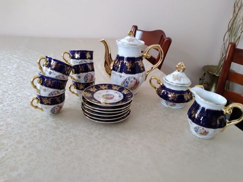Çay dəsti, rəng - Göy, Farfor — Xırdalan