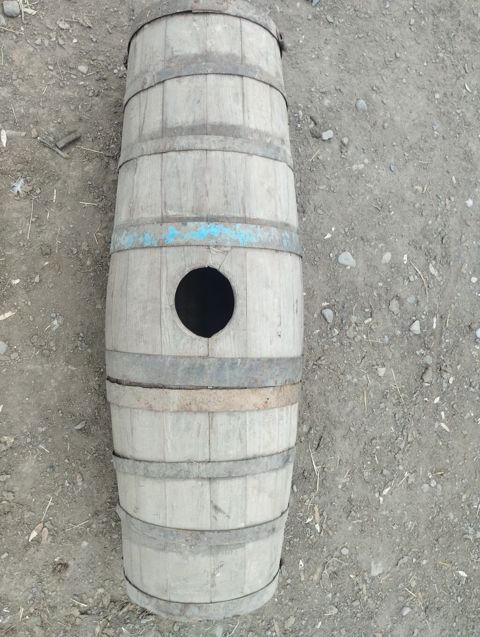 Qədimi Nəhrə Taxta çəllək - Material: ağac lamellər, metal halqalarla — Oğuz