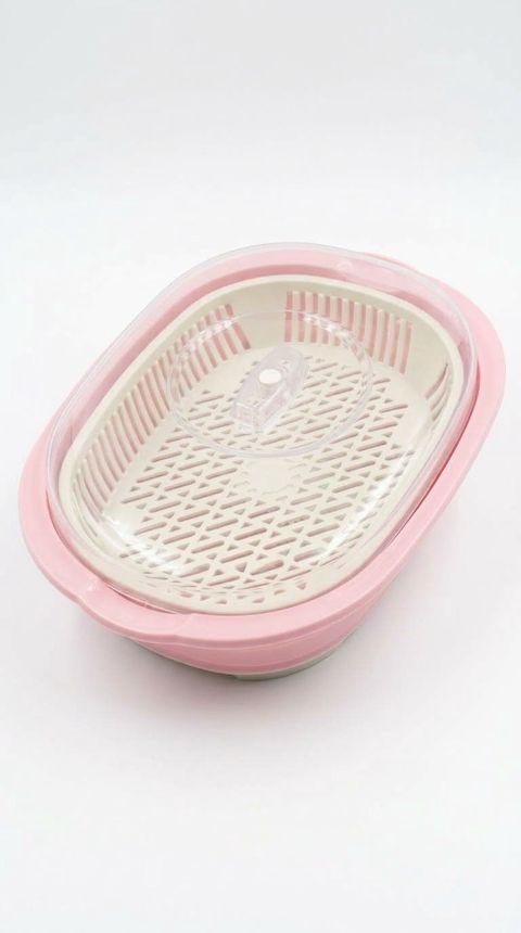 Çörək qabı, qapaqlı, plastik, çəhrayı — Bakı