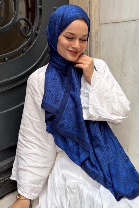 Şərf qadınlar üçün ŞF009-0503, göy, 70x180 sm — Bakı