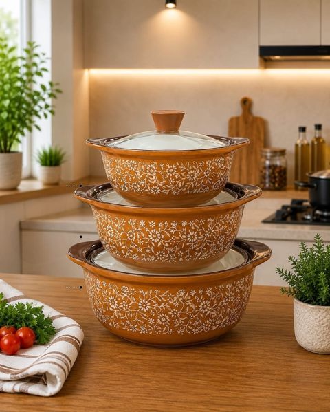 Şorba qabıları dəsti 1245_04545, 750/1250/2000, keramika, narıncı, 6 əşya — Bakı