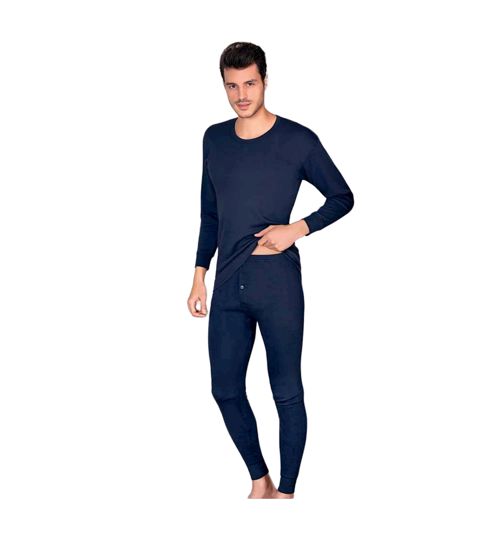 Kişilər üçün şalvarlı pijama dəsti Berrak T748749, göy, pambıq, ölçü S/M — Bakı