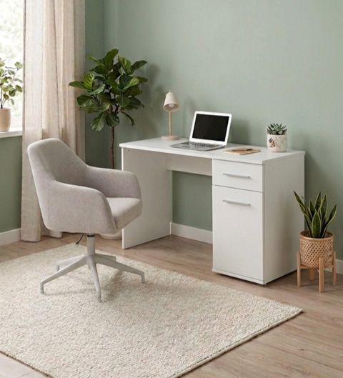 Yazı masası MB 8, ağ, laminat, 110x75x55 sm — Bakı