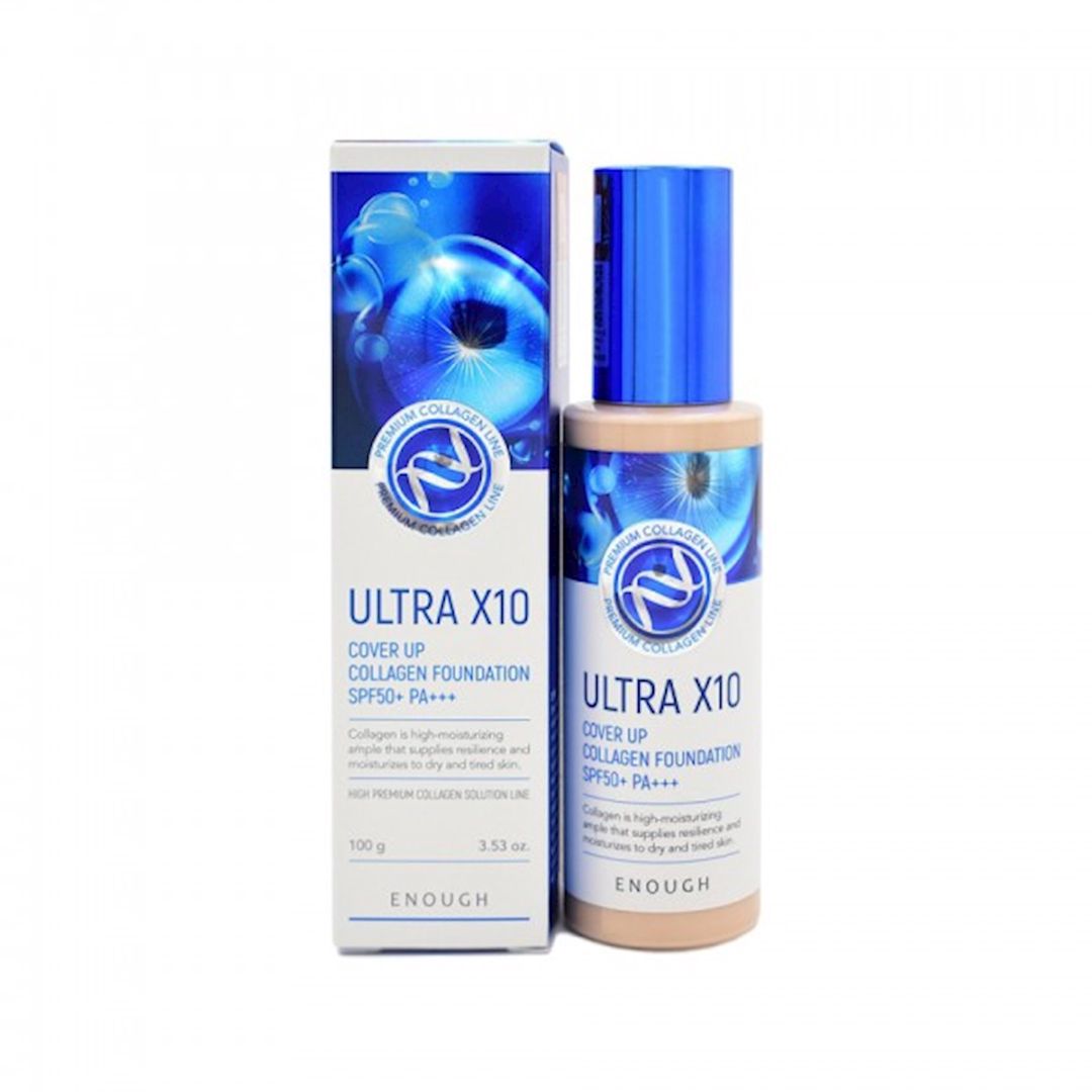 Tonal krem Enough Ultra X10 cover up Collagen Foundation SPF50+ PA ton 23 Nəmləndirici 100 ml — Mallar, Bakı