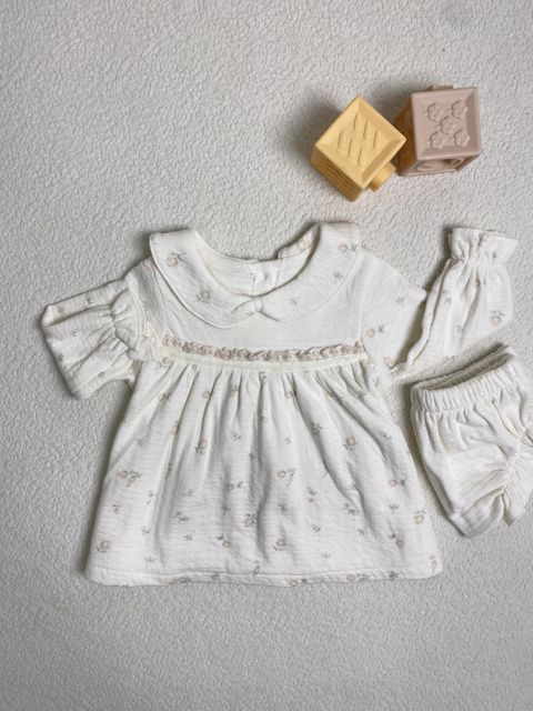 Qız üçün gündəlik don 2886504, ağ, pambıq, ölçü 9-12 ay — Bakı