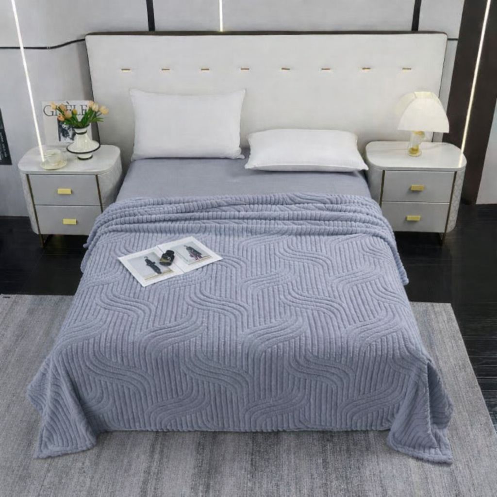 Örtük 12488259, 210x220 sm, ikinəfərlik, bambuk, boz — Mallar, Bakı