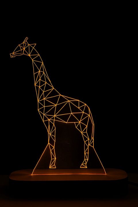 Gecə Lampası 3D Akril Zürafə, Narıncı, 15x20 sm - lightdekor402 — Bakı