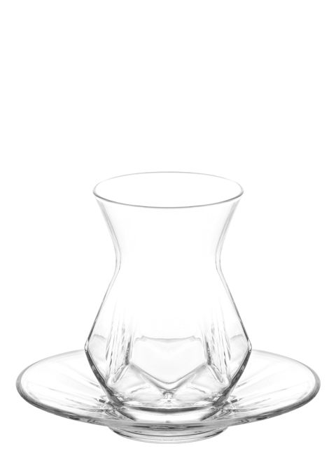 Armudu stəkan dəsti Lav LV-ALYAS1, nəlbəki ilə, 12 əşya, 165 ml, şüşə, şəffaf — Bakı