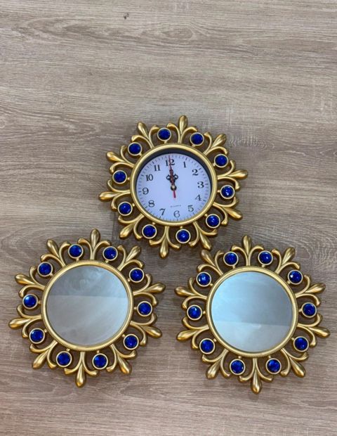 Divar saatı, qızılı/göy — Bakı