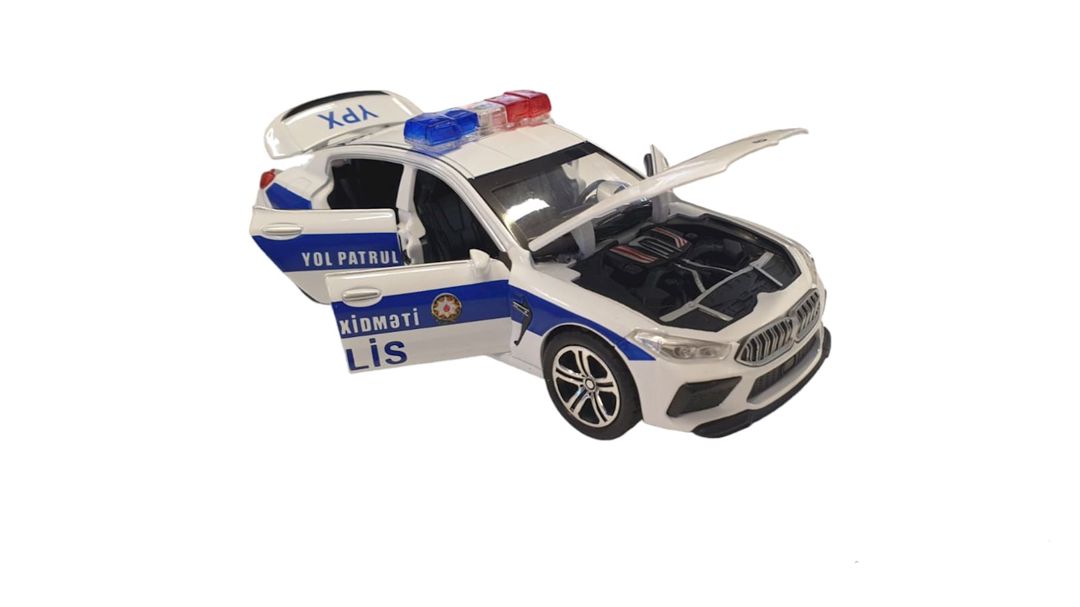 Polis maşını YPX, ağ, metal, 15x6 sm — Mallar, Bakı (2)