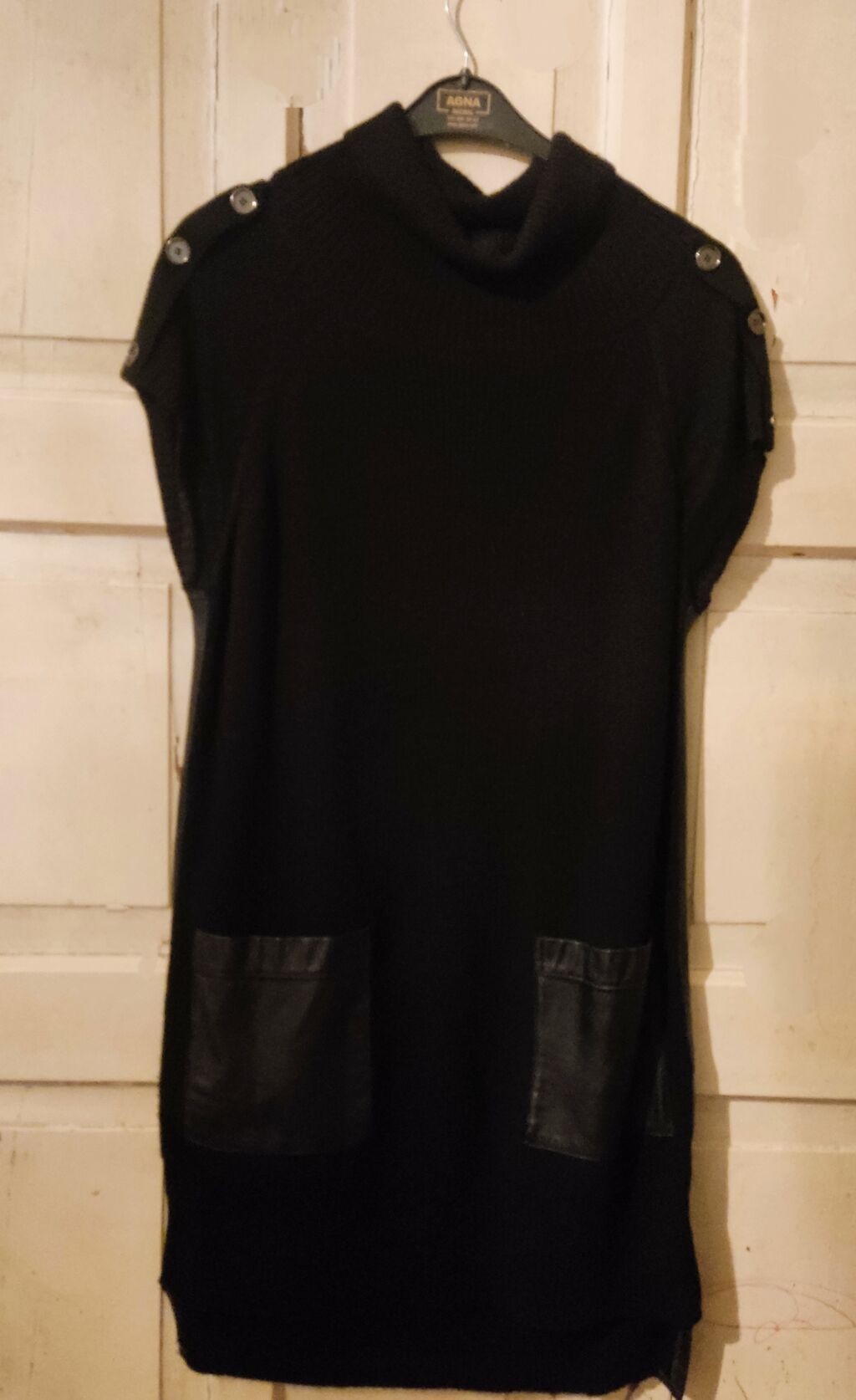Qara trikotaj tunik-sviter - Model: qolsuz/kapışonsuz, geniş kəsim — Coqlular və səvətşər, Bakı