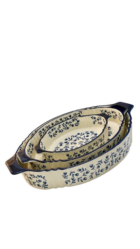 Bişirmə üçün qəlib dəsti 71254, keramika, ağ/göy, 800/2500/3500 ml — Bakı