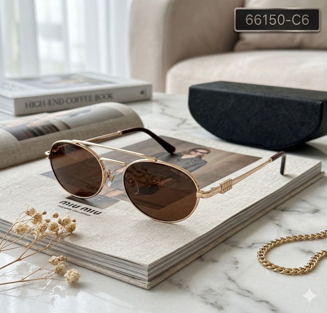 Qadın günəş eynəyi 66150-C6, qızılı/qəhvəyi — Mallar, Bakı (2)