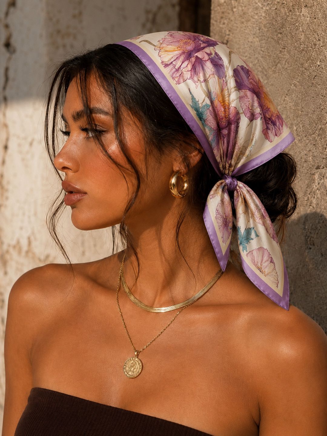 Bandana 48625815, bənövşəyi, polyester, ölçü One size — Mallar, Bakı (2)