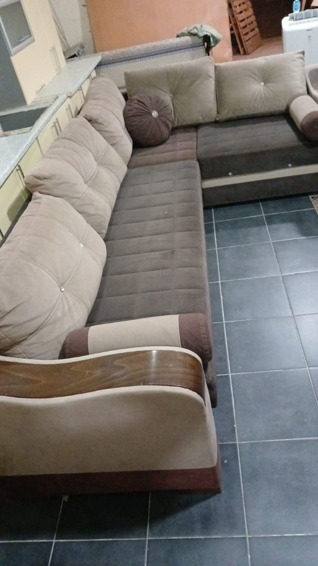 Künc divan – yataq funksiyalı - Forma: L-şəkilli künc divan - Rəng — Divanlər, Bakı (6)