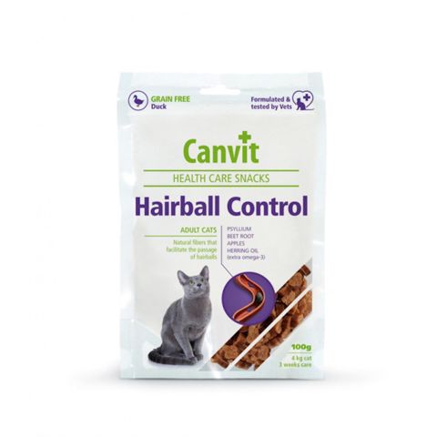 Yarımnəm məzə Canvit Hairball Control Ördək Əti ilə 100 q — Bakı
