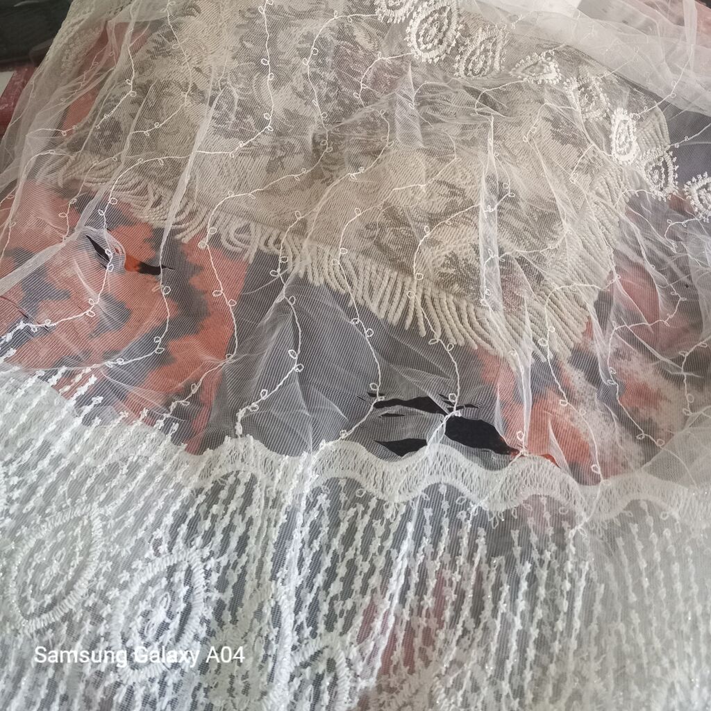 Ağ rəngli tül pərdə - Material: yüngül, şəffaf tül - Rəng: klassik ağ — Pərdələr, kornişlər, jalüzilər, Bakı (5)