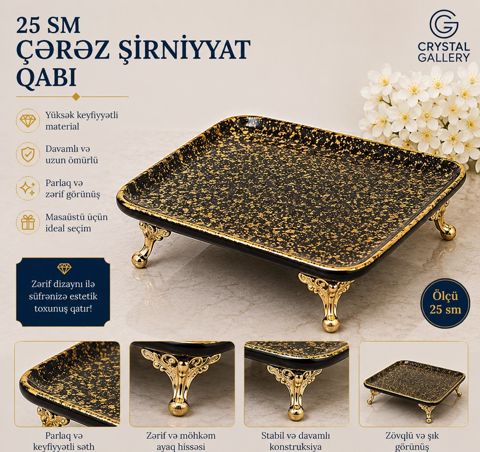 Şirniyyat qabı Crystal Gallery, Keramika, 1 ədəd bölmə — Bakı